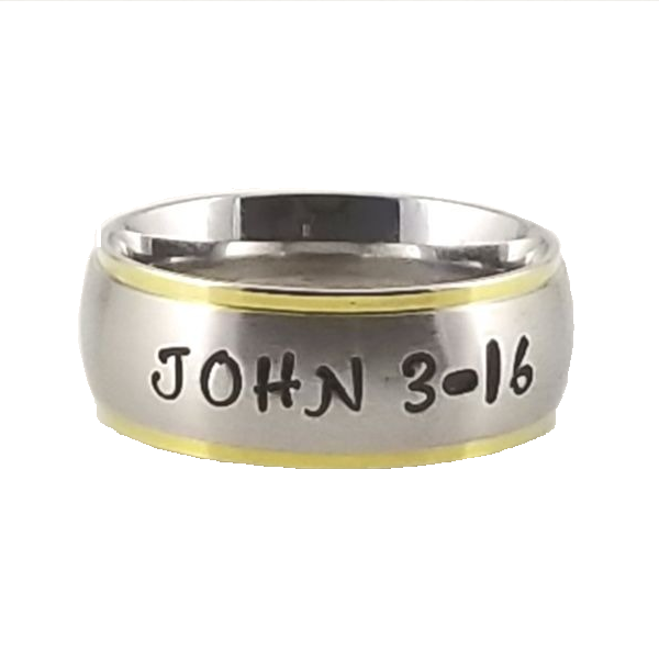 Gold Edge |  Wide Band | Custom Name Ring