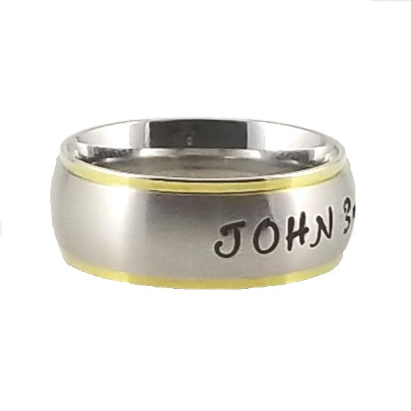 Gold Edge |  Wide Band | Custom Name Ring