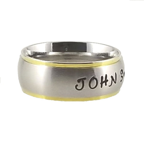 Gold Edge |  Wide Band | Custom Name Ring