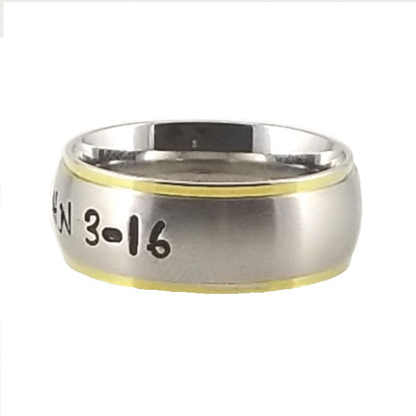 Gold Edge |  Wide Band | Custom Name Ring